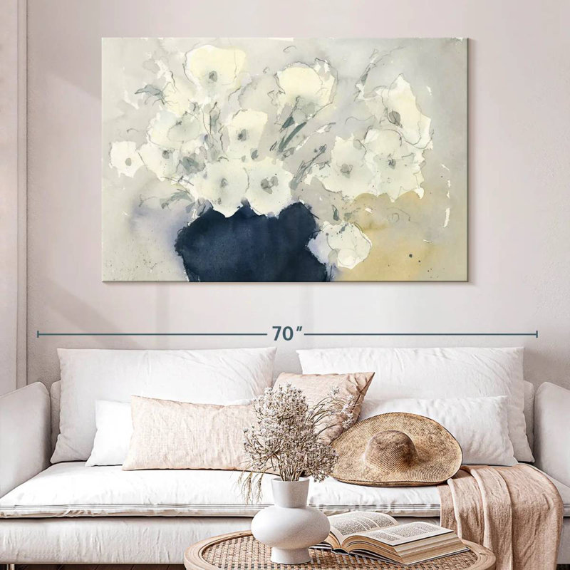 Bouquet Harnek laiteux blanc, H 34 po x l 51 po