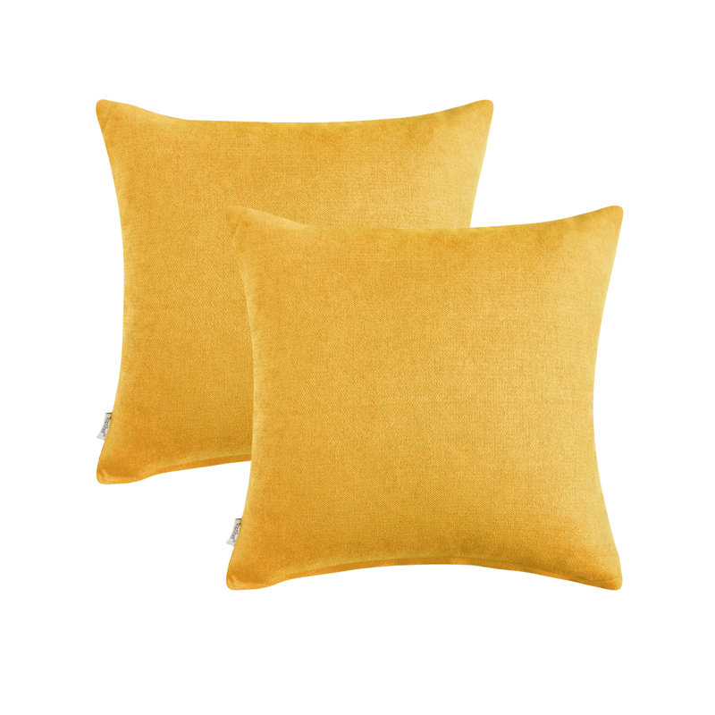 Housse de coussin carré en chenille, 20 po X 20 po, Rouge