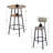 Round Bar Stool Set With Shelf, Upholstered Stool With Backrest,23.62'' W X 23.62'' D X 35.43'' H-1461020946-1461020957
