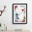 The Girl With A Red Balloon In Abstract by Banksy - Single Picture Frame Print on MDF-55737267-55737268