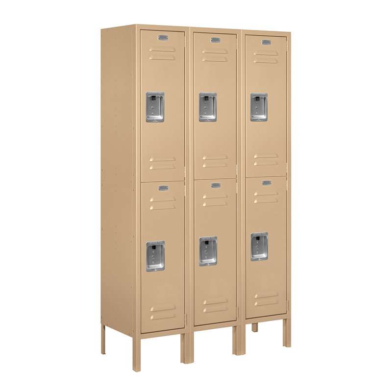 Casier scolaire 2 niveaux et 3 rangées, H 66 po x l 12 po x P 12 po, Bleu