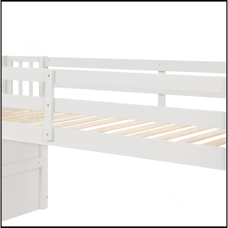 Loft Bed With Staircase , White