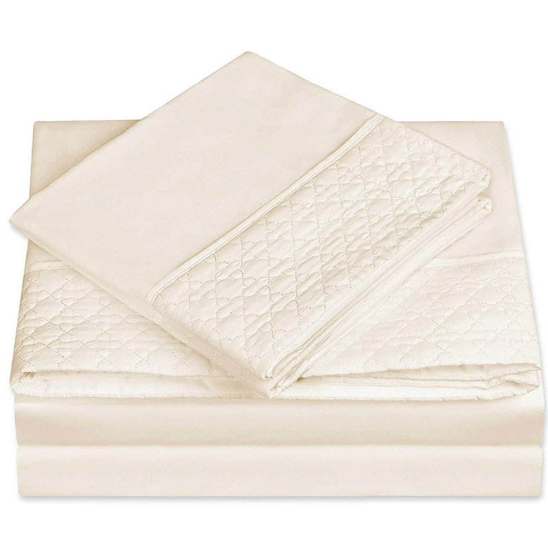 Microfiber Sheet Set, Ivory, Twin Sheet Set with 2 Pillowcases