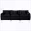 Canapés modulaires, canapé-lit modulaire à siège profond surdimensionné pour salon, 3 repose-pieds et amp; Coussins | Noir | Chenille-656501052