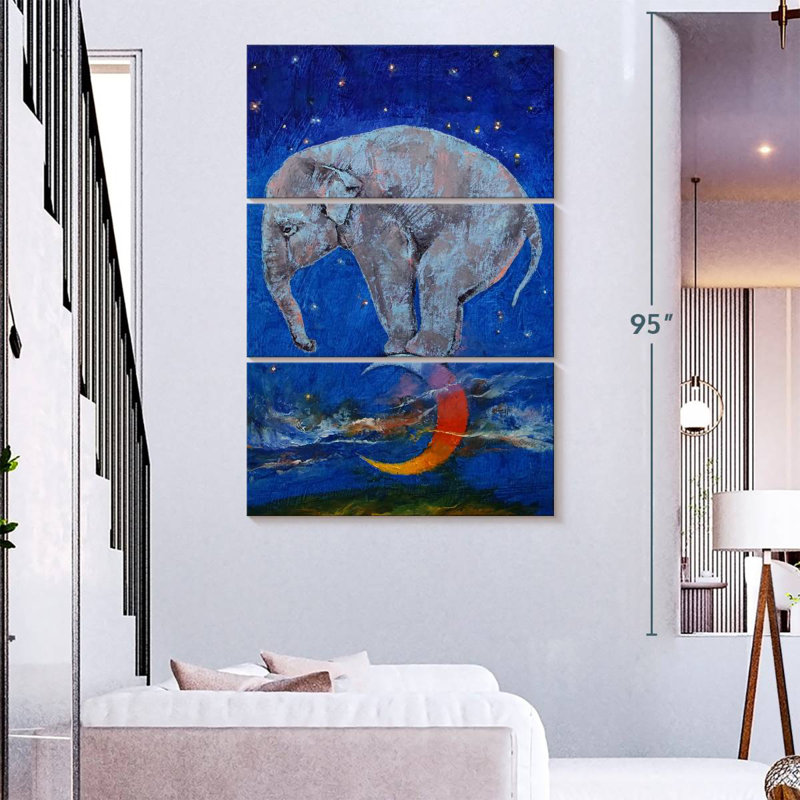 Lune éléphant Brampt, H 38 po x l 24 po