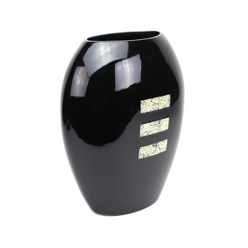 Vase en céramique Bello gris perle, Noir