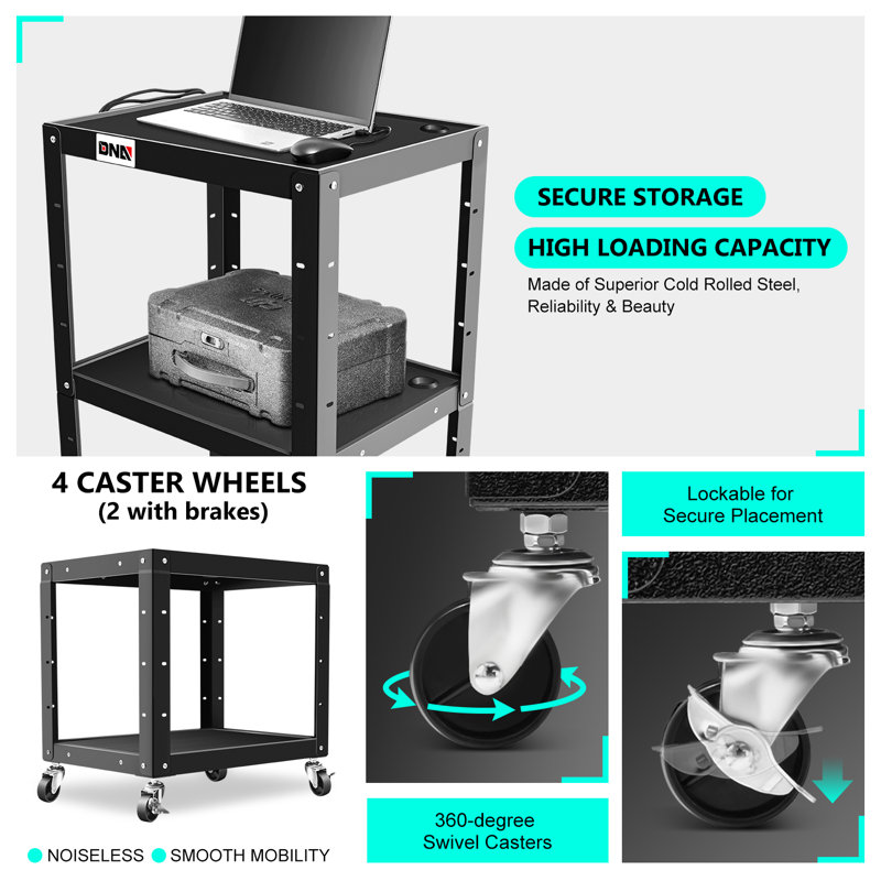 35'' H x 26'' W AV Cart