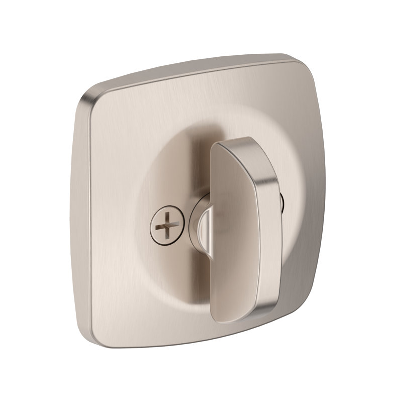 Soft Square Deadbolt Patio Deadbolt in Lifetime (PVD) Polished Brass, Satin Nickel