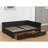 Daybed with Storage Drawers Upholstered Corner Bed with Headboard