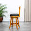 Tabouret de bar naturel de 61 cm (24 po) avec siège pivotant en tissu anthracite et finition amovible