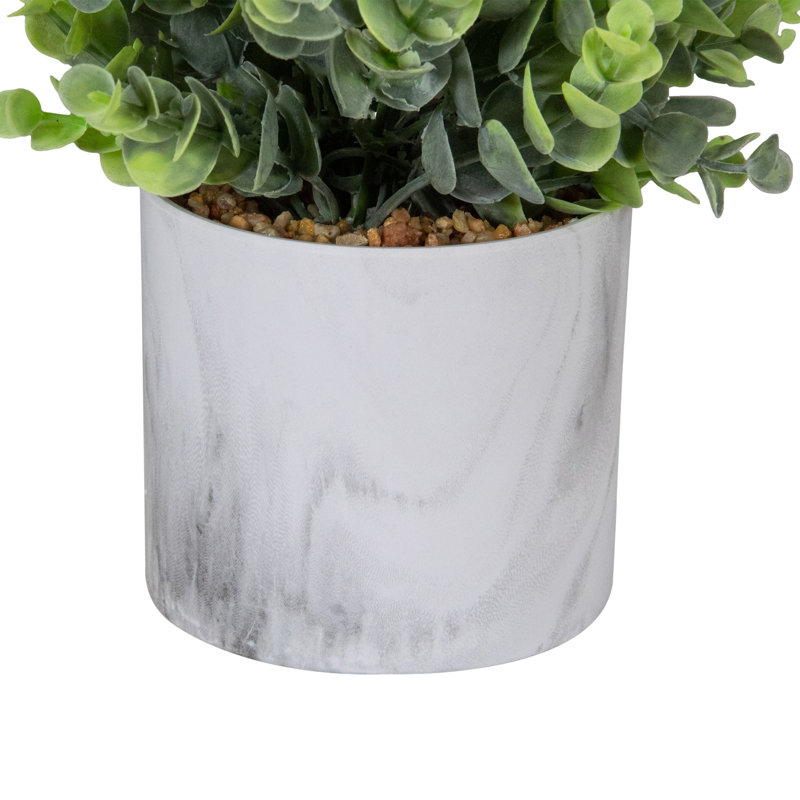 Eucalyptus artificiel vert 9 po dans un pot blanc de style marbre