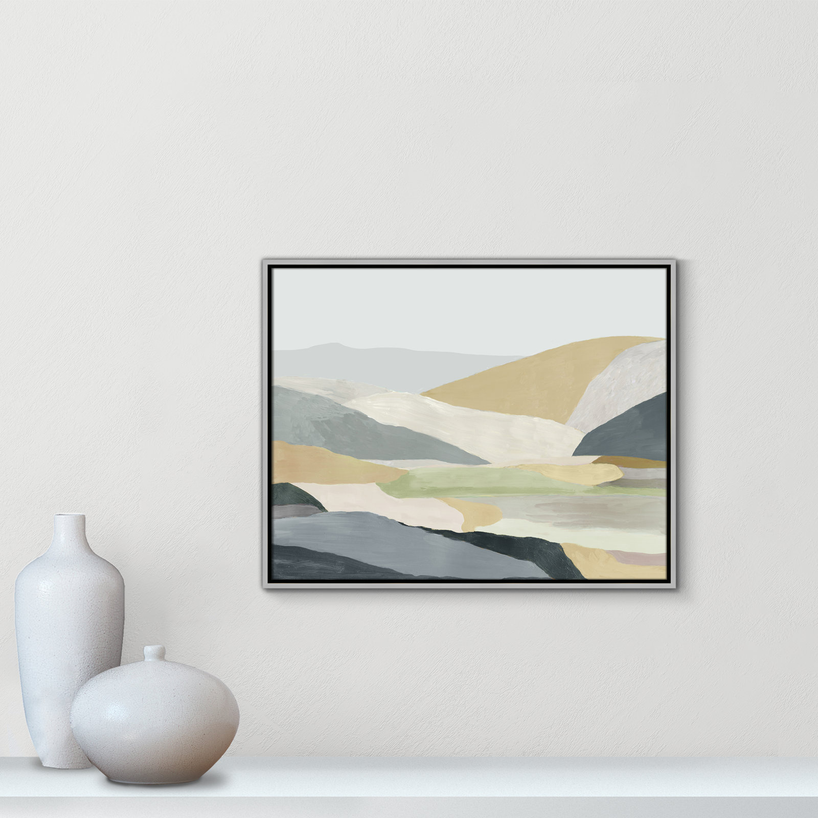 Blair "Warm Hills I" Painting, 23.5" H x 29.5" W x 2" D, Silver Canvas