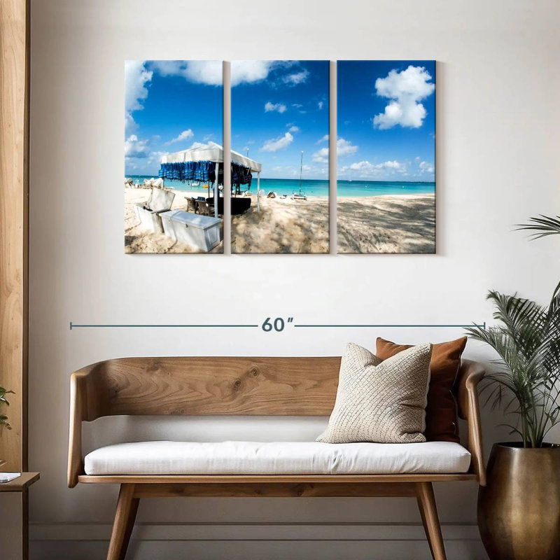 Journée à la plage d'été, H 28 po x l 45 po