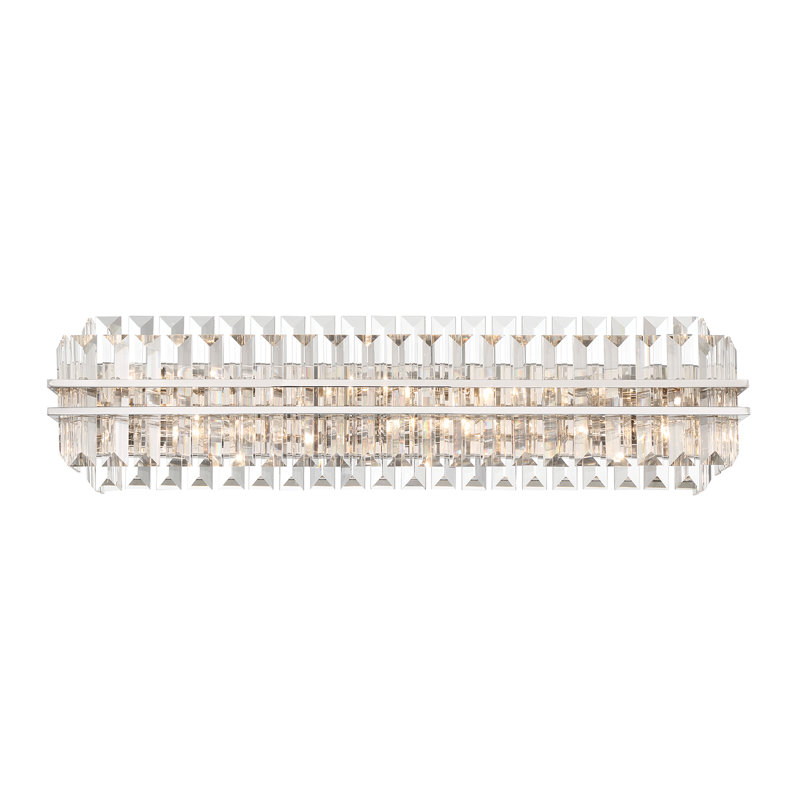 Meuble-lavabo Hayes, Six lumières, Nickel poli, H 8 po x l 31,5 po x P 6 po