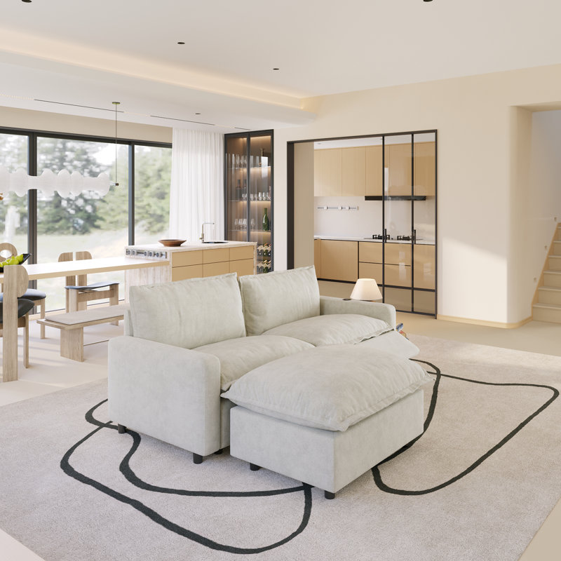 Canapé modulaire inclinable électrique 3 pièces en lin avec gravité zéro, Beige