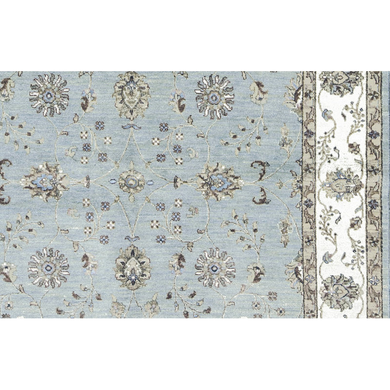 Hand-Knotted High-Quality Light Blue Area Rug