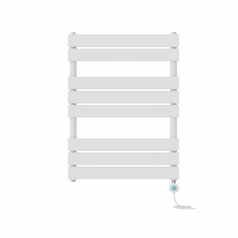 Flat Panel Towel Rail Heated Towel Rails, 80cm H x 60cm W x 6.2cm D, White