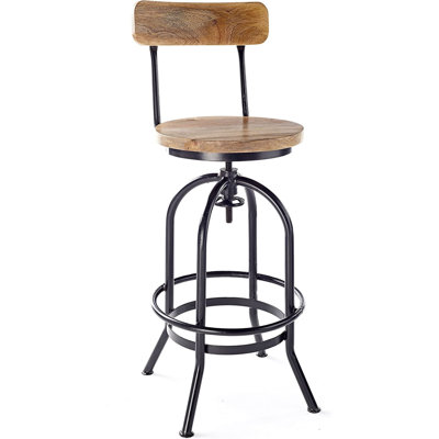 Adan Swivel Adjustable Height Counter Stool with Metal Frame