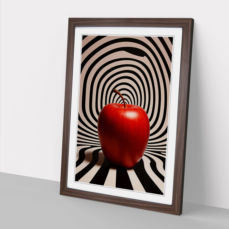 Apple Op - Framed Print, Walnut , 64cm H x 46cm W x 2cm D