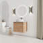 Meuble-lavabo mural 24 po avec lavabo d'art en céramique et porte à fermeture en douceur, emballage KD, contreplaqué-2056995958