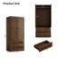 Armoire 68,8 "de haut avec 2 portes et 2 tiroirs cannelés, noyer-718639739