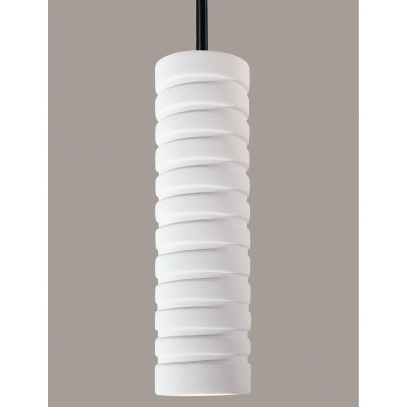 Luminaire suspendu à cylindre simple 1 lumière Pei, Bisque