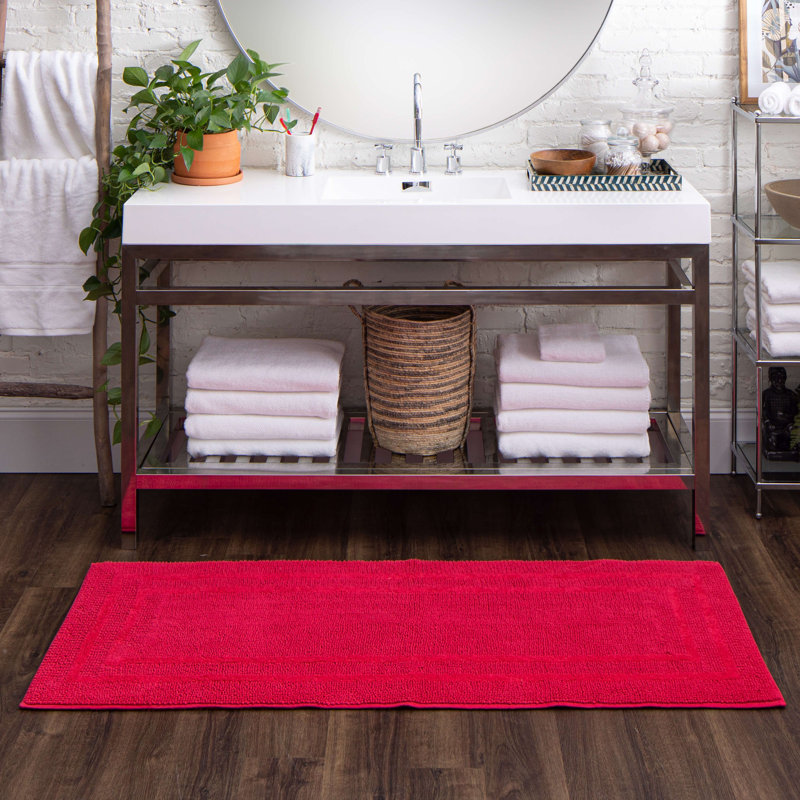 Tapis de bain lavable à la machine Kail, Fiesta rose, L 24 po x L 60 po
