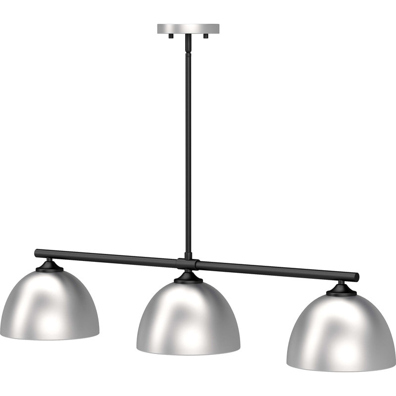 3-Light Brushed Nickel Island Dome Pendant Light