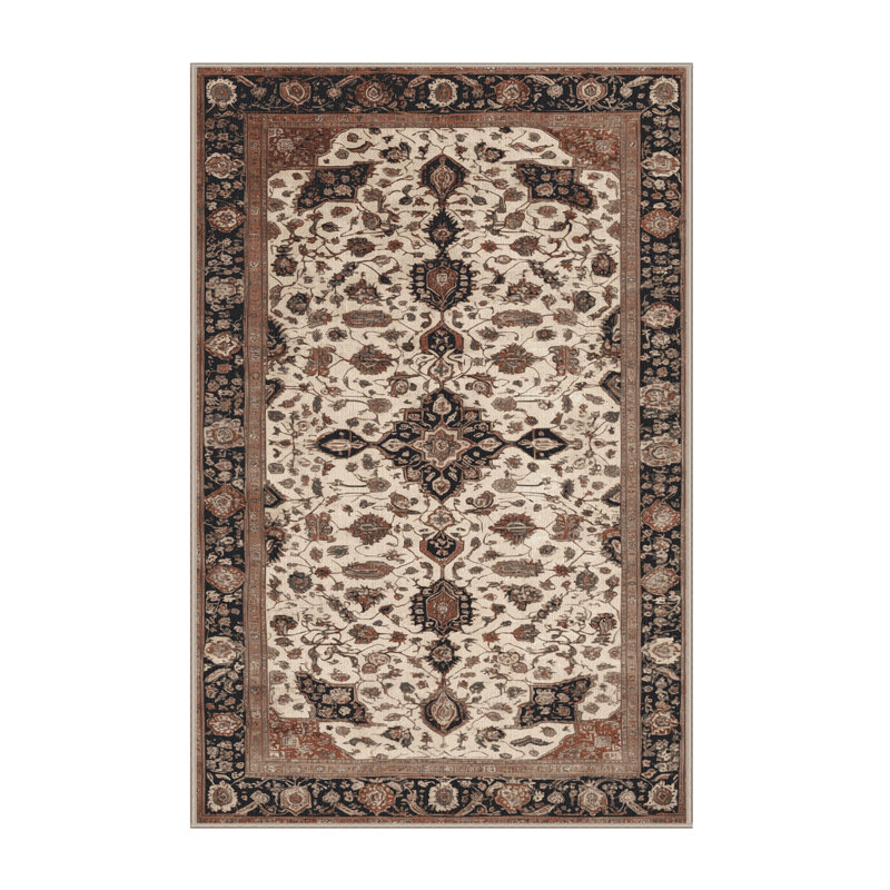 Machine Washable Persian Brown Area Rug, Rectangle 2' x 3'