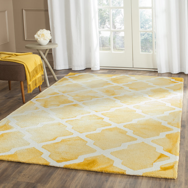 Dip Dye Hand Tufted Wool Geometric Rug