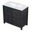 Meuble-lavabo sur pied simple 36 po avec plateau en bois massif Gurs Peace