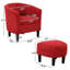 66 cm Wide Modern Barrel Chair with Upholstered Ottoman-1217936759