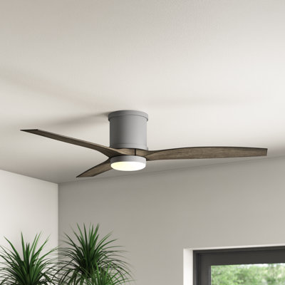 52"  3 - Blade Outdoor LED Ceiling Fan with Wall Control and Light Kit Included