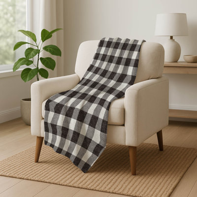Addison Machine Washable Sherpa ASB923 Plaid Throw Blanket