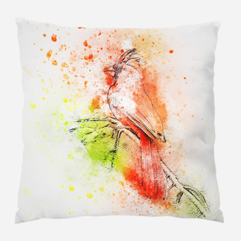 Bourdeau Bird Throw Pillow, Microsuede, Indoor