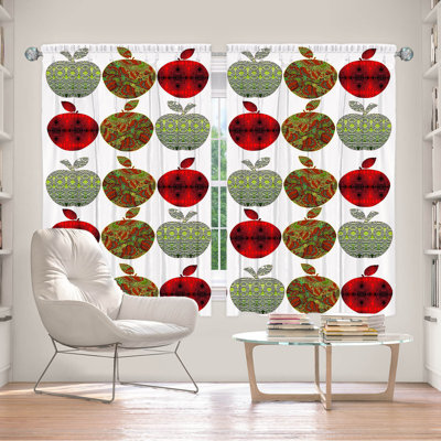 Ensemble de 2 panneaux de rideaux de fenêtre à motif de fenêtre par Susie Kunzelmanelman - Pommes de ferme