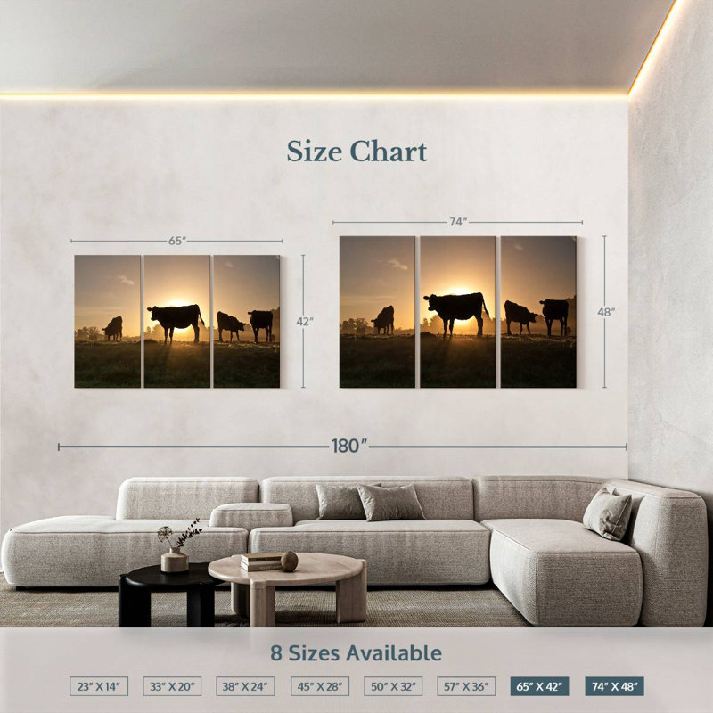 Brampt Cow Silhouettes, 42" H x 65" W