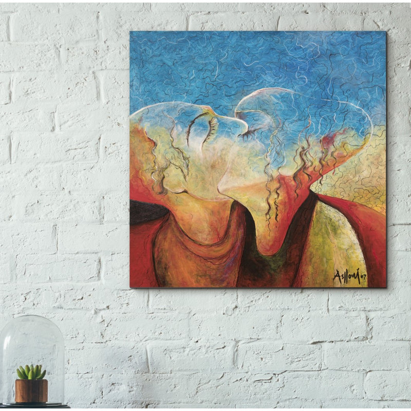 « the baiser »-impression sur toile tendue, H 26 po x l 26 po