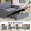 3 Seater Linen Sofa Bed-817941547
