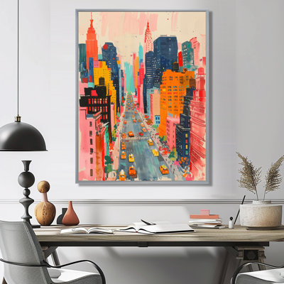 Pink New York City Skyscrapers I - New York City Wall Art Living Room