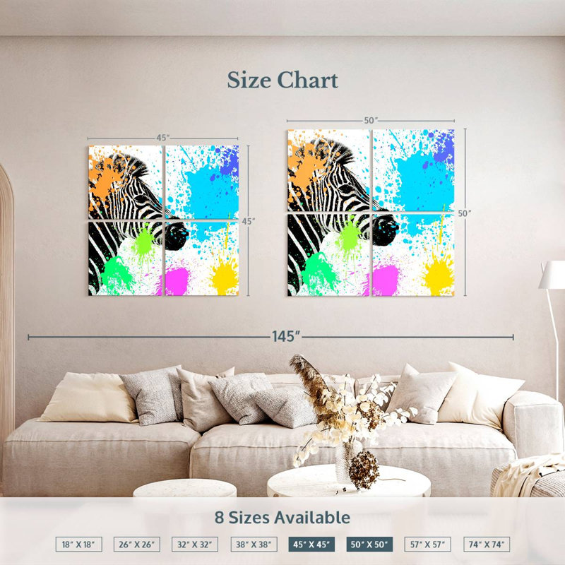 Brampt Zebra I, 50" H x 50" W
