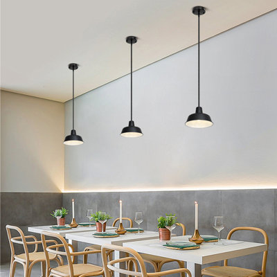 Luminaires suspendus industriels noirs de style campagnard suspendu pour îlot de cuisine, salle à manger, salon et chambre à coucher