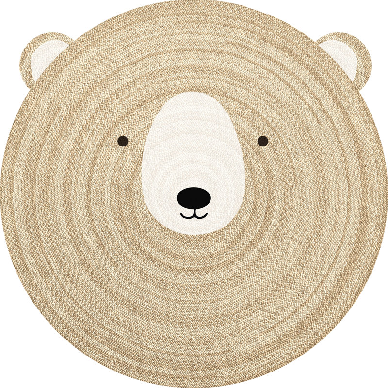 Round Calliah Vinyl Machine Printed Area Rug, Round 4'11.1"