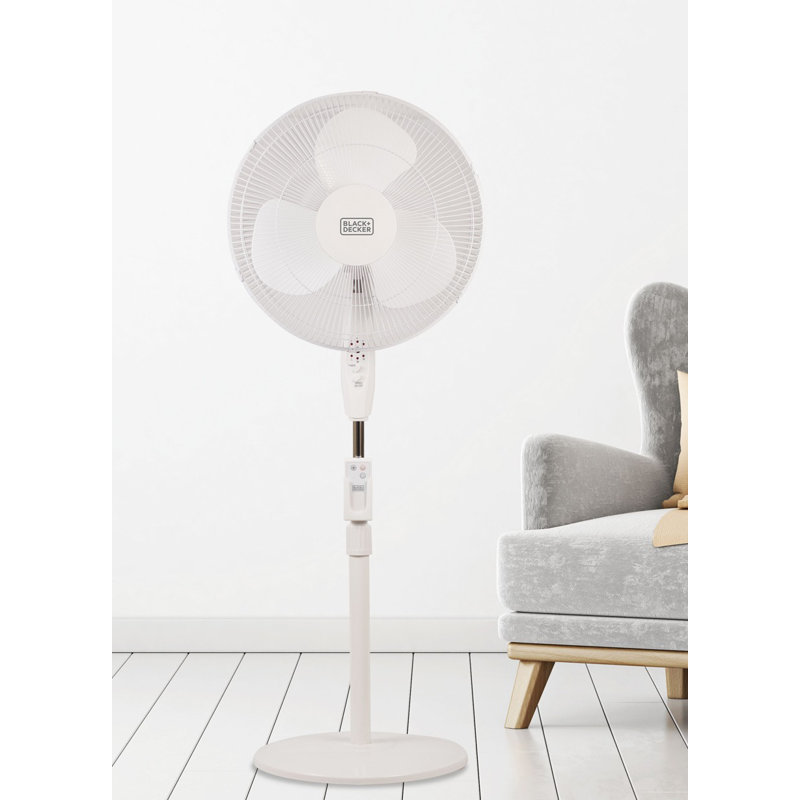 Ventilateur de plancher oscillant 16 po, blanc