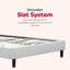 Lit plateforme grand avec cadre de lit en tissu d'ameublement pour chambre à coucher avec tête de lit capitonnée, gris-886258337