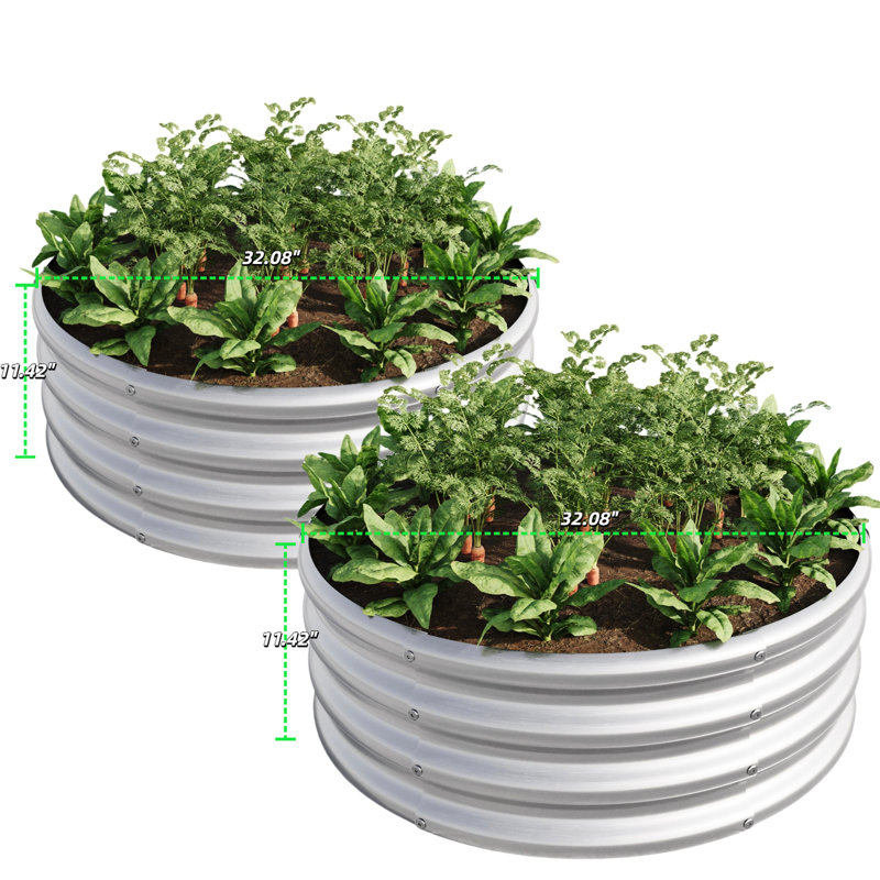 2Pcs W840116761 Metal Raised Garden Bed With - Rust Coating For Long Term Planting Of Herbs And Succulents, 110 Gal. Volume Galvanized Planter Box Avoiding Root Rot, Open Bottom Good Aeration