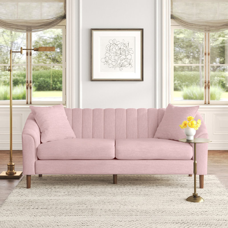 Avett Upholstered 84.5'' Sofa, Light Blush 100% Polyester
