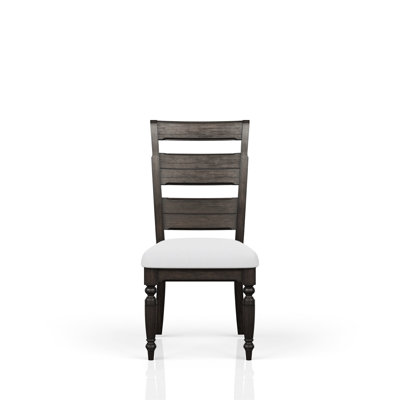 Upholstered Seat Ladderback Chair In Chocolate Finish For Home Decor Elegant