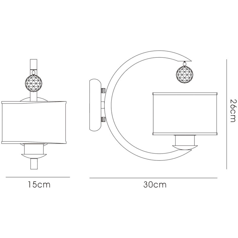 Falmer Armed Sconce, Satin Nickel