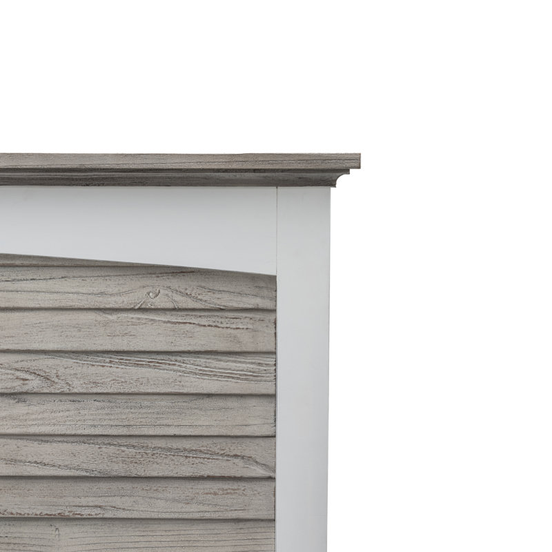 Charteris - Solid Wood Headboard - King - Dapple Grey and Blanc Finish, King
